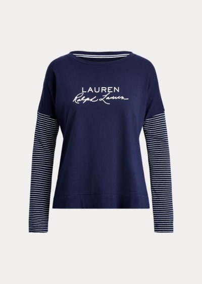 Top Pijama Ralph Lauren Mujer Azul Marino Rayas - Logo - UXWIO4573